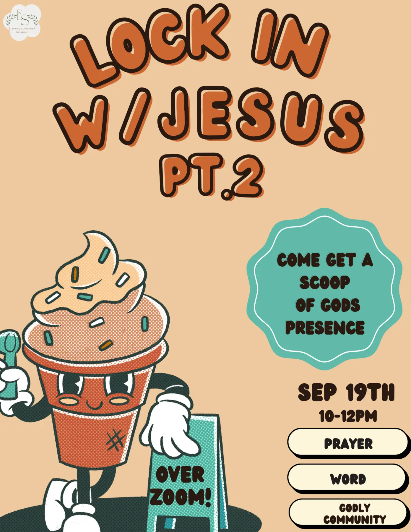 Lock In With Jesus Part 2 poster for September 19, 10 AM to 12 PM